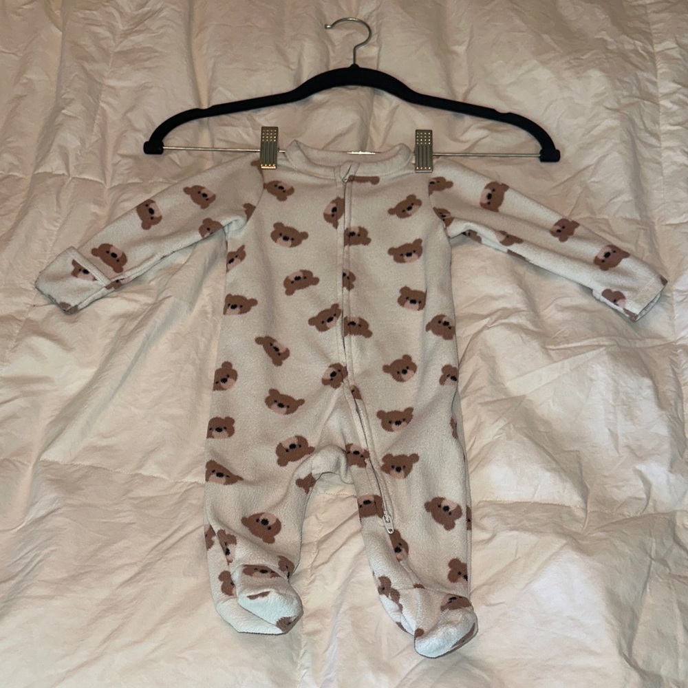 Old Navy Kids One Piece with Bear Pattern - White and Brown